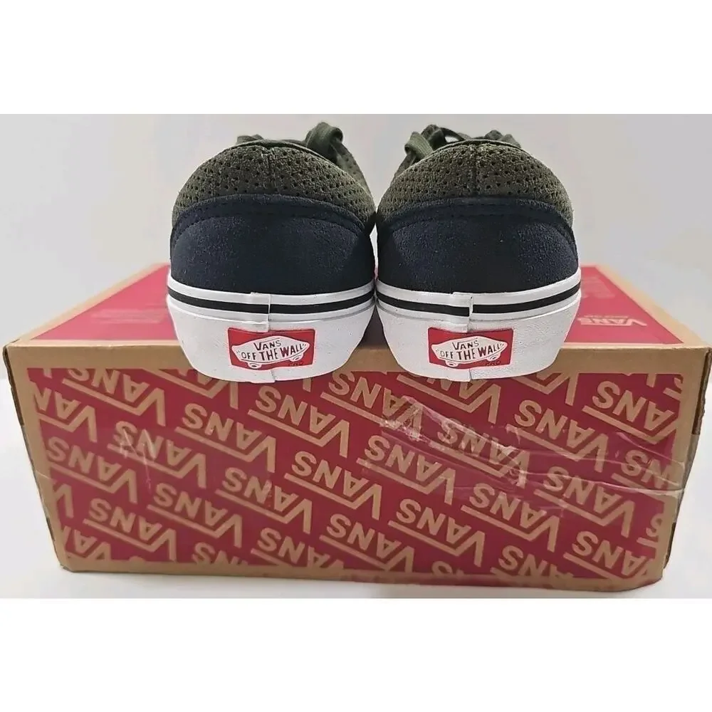Vans~Mens 6.5; Woman 8~Olive Green/Black Era Pro Perforated Suede Sneakers Shoes